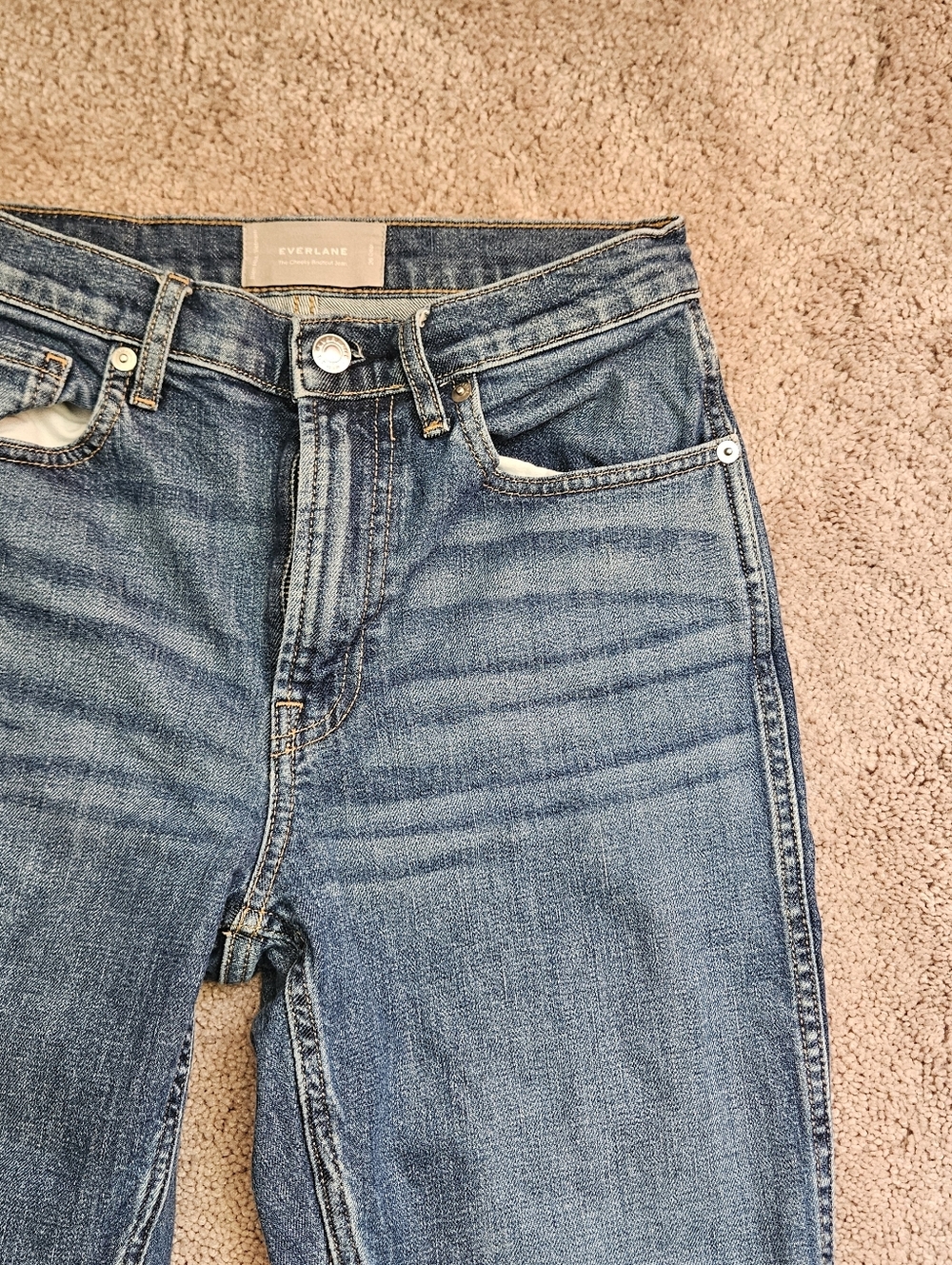 Everlane The Cheeky Bootcut Frayed Raw Hem Jeans Womens Size 26 Crop #139393